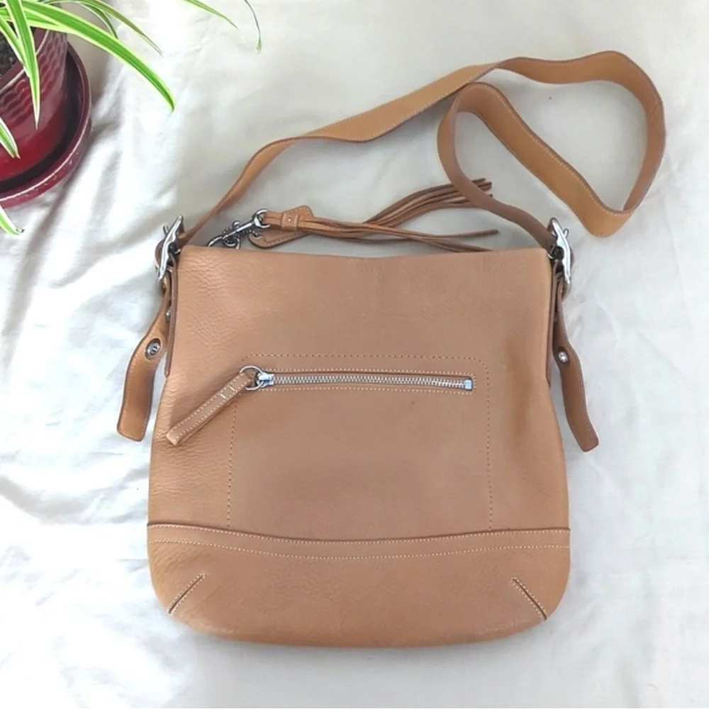 Coach Vintage Legacy Soft Pebbled Leather Slim Duffel- Tan